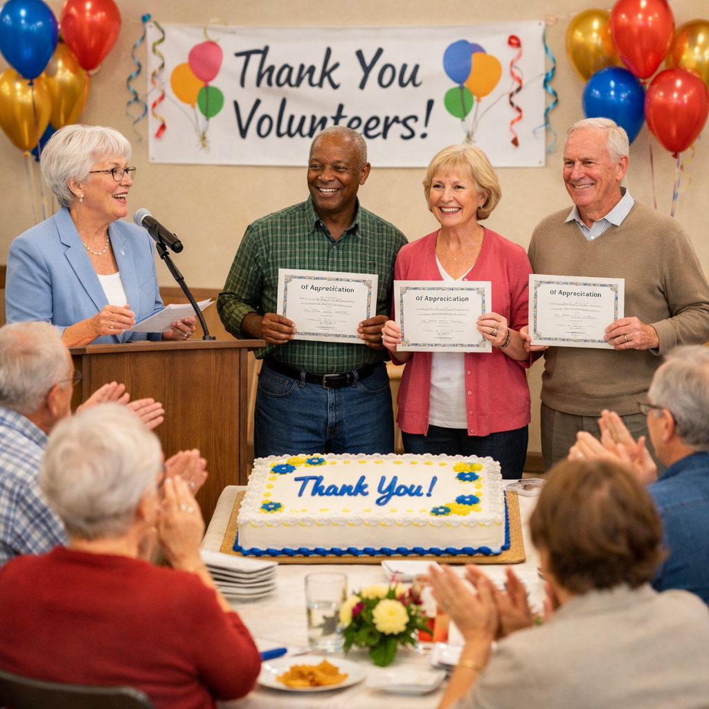 Silver Pines volunteers being recognized